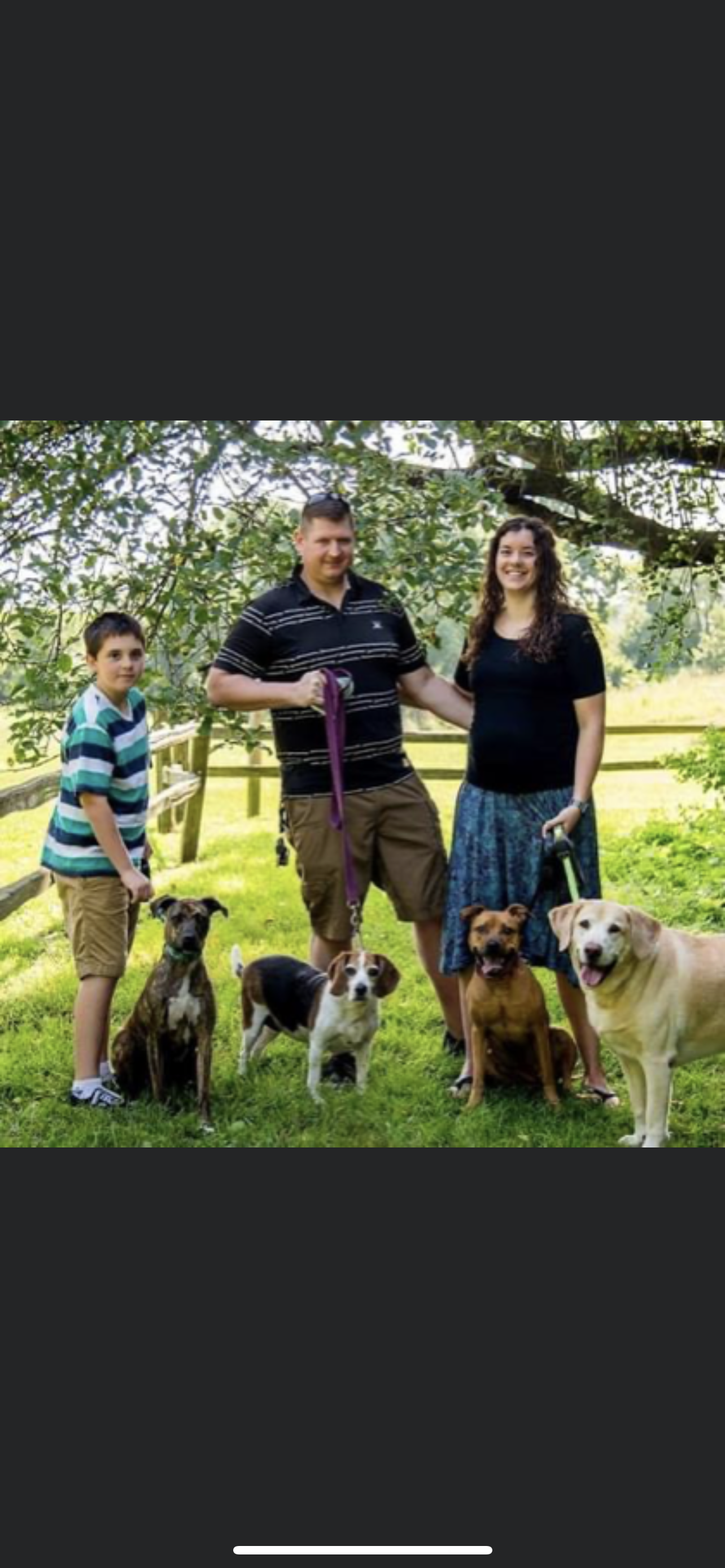 Family portrait with dogs